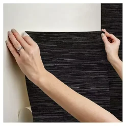 Kirklands Home Textured Grassweave Peel & Stick Wallpaper Black Hot