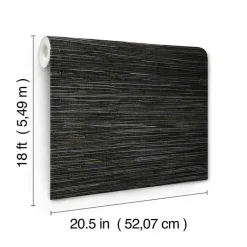 Kirklands Home Textured Grassweave Peel & Stick Wallpaper Black Hot
