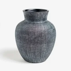 Vases>Kirklands Home Textured Stoneware Vase, 10 in. Black