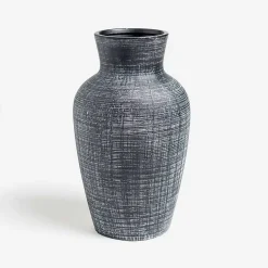 Vases>Kirklands Home Textured Stoneware Vase, 13 in. Black