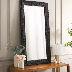 Kirklands Home Textured Zoelle Wall Mirror Black Clearance