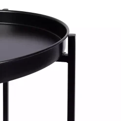 Kirklands Home 2-Tier Foldable Cienna Accent Table Black Hot