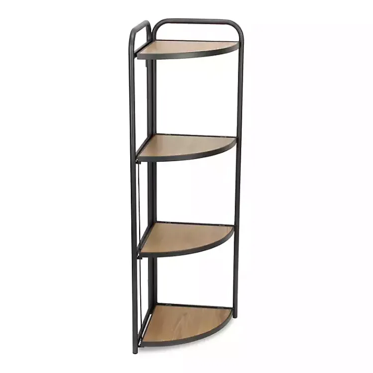 Kirklands Home Black 4-Tier Foldable Corner Shelf Sale