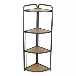 Kirklands Home Black 4-Tier Foldable Corner Shelf Sale