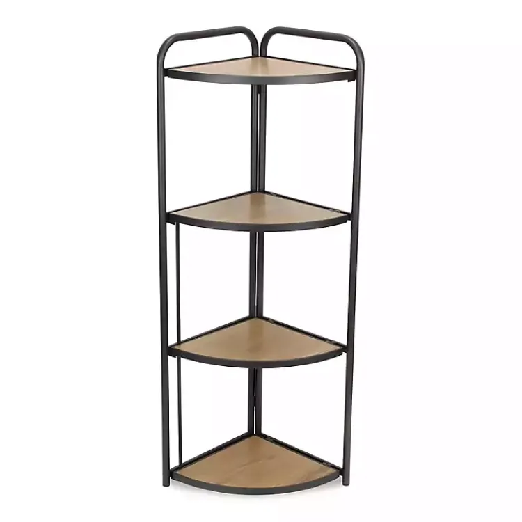 Kirklands Home Black 4-Tier Foldable Corner Shelf Sale