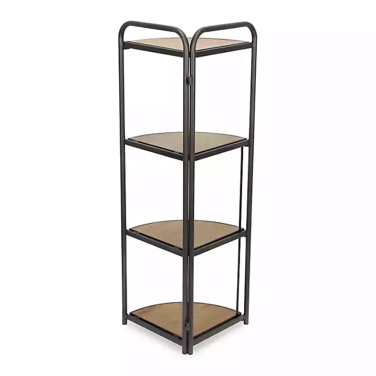 Kirklands Home Black 4-Tier Foldable Corner Shelf Sale