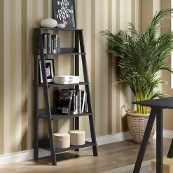 Kirklands Home 4-Tier Ladder Bookshelf Black Hot