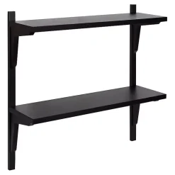 Kirklands Home Traditional Two-Tiered Wall Shelf Black Clearance