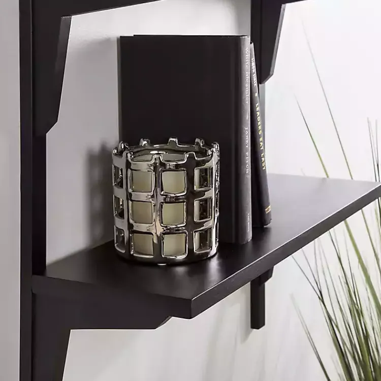 Kirklands Home Traditional Two-Tiered Wall Shelf Black Clearance