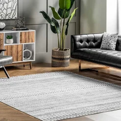 Kirklands Home Black Tribal Geometric Washable Area Rug, 8x10 Best