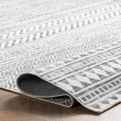Kirklands Home Black Tribal Geometric Washable Area Rug, 8x10 Best