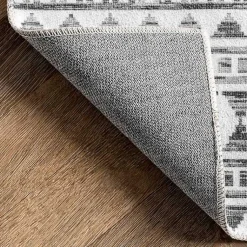 Kirklands Home Black Tribal Geometric Washable Area Rug, 5x8 Hot