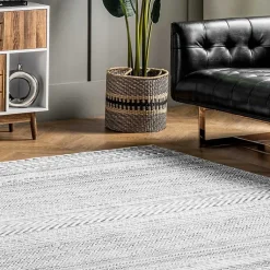 Kirklands Home Black Tribal Geometric Washable Area Rug, 5x8 Hot