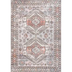 Kirklands Home Black Tribal Motif Washable Area Rug, 5x8 Discount