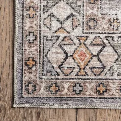 Kirklands Home Black Tribal Motif Washable Area Rug, 5x8 Discount