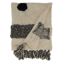 Blankets & Throws>Kirklands Home Black Tufted Dot Throw Blanket