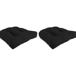 Kirklands Home Tufted Outdoor Chair Cushions, Set of 2 Black Outlet