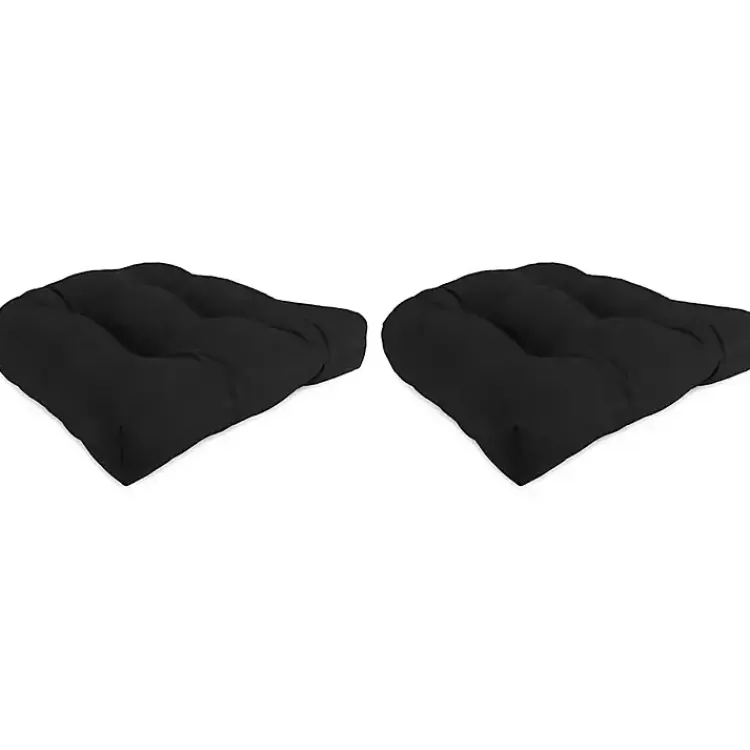 Kirklands Home Tufted Outdoor Chair Cushions, Set of 2 Black Outlet