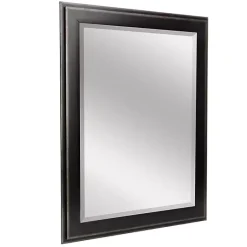 Kirklands Home Black Two Step Beveled Frame Vanity Mirror Clearance