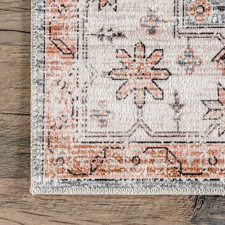 Kirklands Home Black Vintage Motif Washable Area Rug, 5x8 Hot