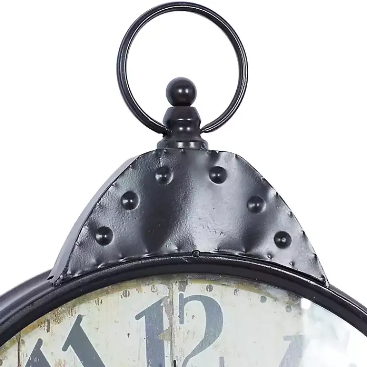 Kirklands Home Black Vintage Pocket Watch Wall Clock New
