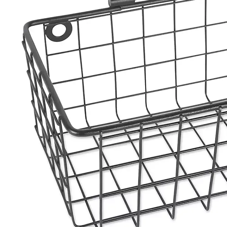Kirklands Home Black Wall Hanging Wire Baskets, Set of 2 Online