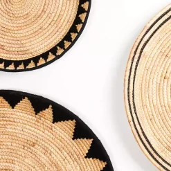 Kirklands Home Black Water Hyacinth Basket Wall Plaques, Set of 3 Best