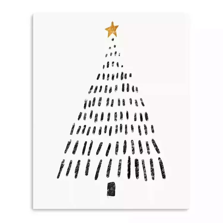 Christmas Art & Wall Decor>Kirklands Home Black Watercolor Christmas Tree Canvas Art Print