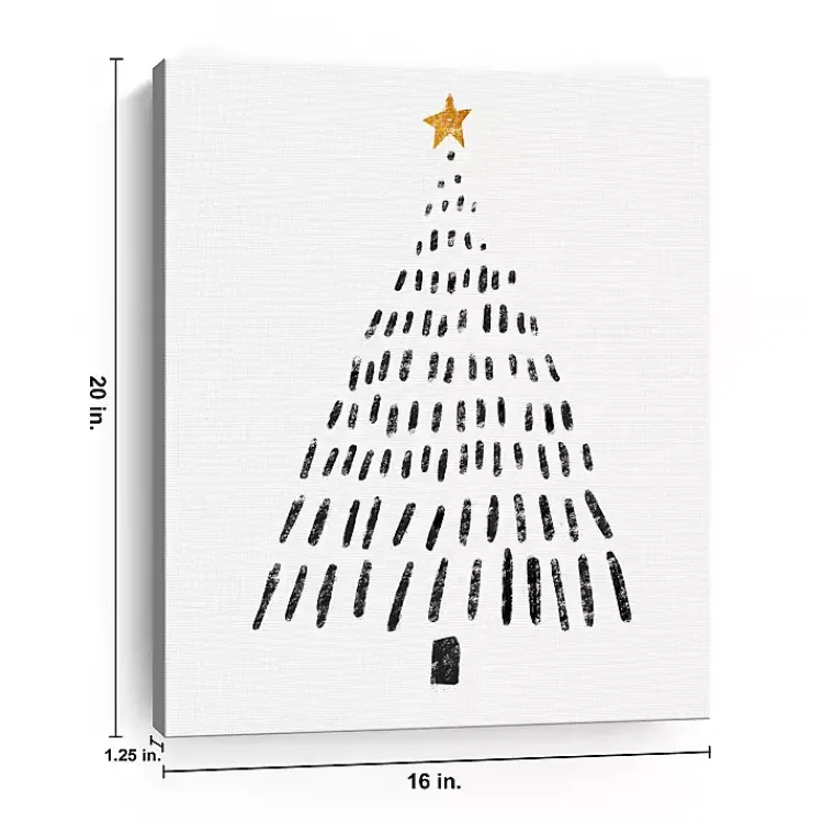 Christmas Art & Wall Decor>Kirklands Home Black Watercolor Christmas Tree Canvas Art Print
