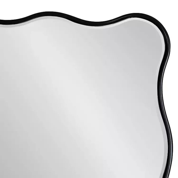 Kirklands Home Black Wavy Beveled Rectangular Wall Mirror Outlet