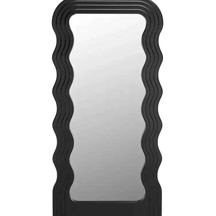Kirklands Home Wavy Mayha Leaner Mirror Black Discount