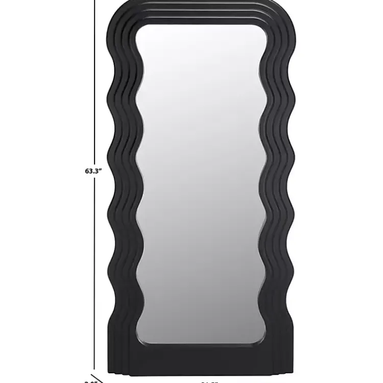 Kirklands Home Wavy Mayha Leaner Mirror Black Discount