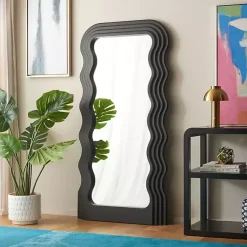 Kirklands Home Wavy Mayha Leaner Mirror Black Discount