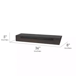 Kirklands Home Black Wedge Wood Large Floating Shelf