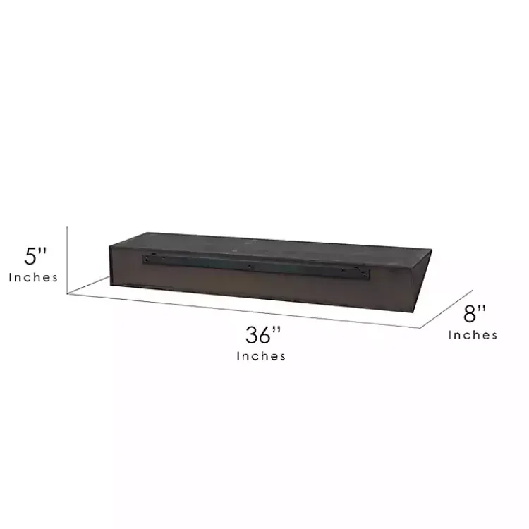 Kirklands Home Black Wedge Wood Large Floating Shelf