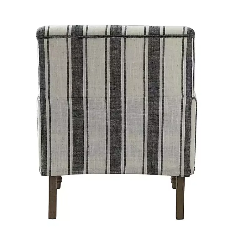 Kirklands Home Black White Stripe Upholstered Accent Chair