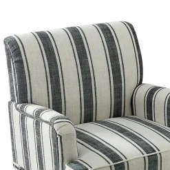 Kirklands Home Black White Stripe Upholstered Accent Chair