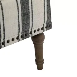 Kirklands Home Black White Stripe Upholstered Accent Chair