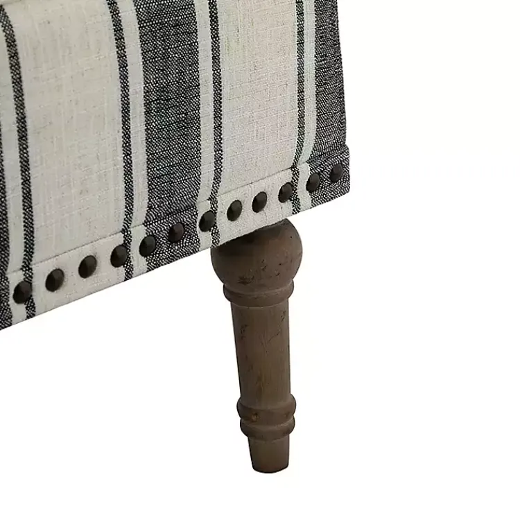 Kirklands Home Black White Stripe Upholstered Accent Chair