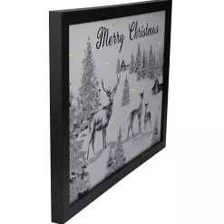 Christmas Art & Wall Decor>Kirklands Home Black White Winter Scene LED Canvas Art Print