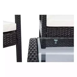 Kirklands Home Black Wicker Frame 4-pc. Outdoor Living Set New