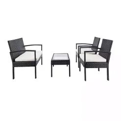 Kirklands Home Black Wicker Frame 4-pc. Outdoor Living Set New