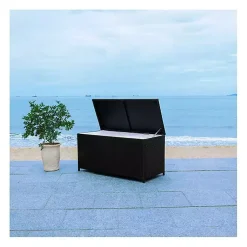 Kirklands Home Wicker Outdoor Storage Box Black Hot