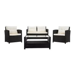 Kirklands Home Black Wicker 4-pc. Deluxe Outdoor Living Set Outlet