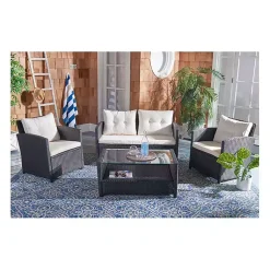 Kirklands Home Black Wicker 4-pc. Deluxe Outdoor Living Set Outlet
