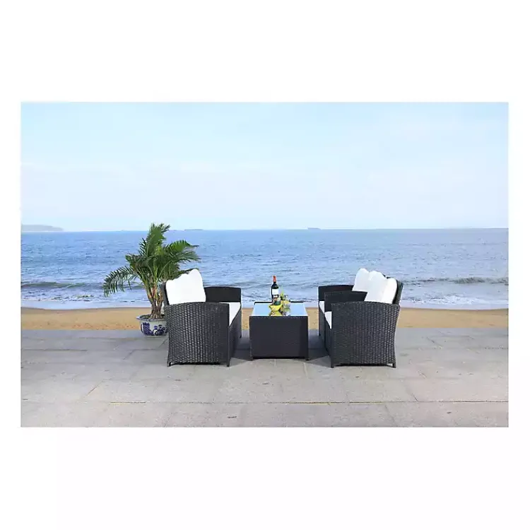 Kirklands Home Black Wicker 4-pc. Deluxe Outdoor Living Set Outlet