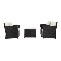 Kirklands Home Black Wicker 4-pc. Deluxe Outdoor Living Set Outlet