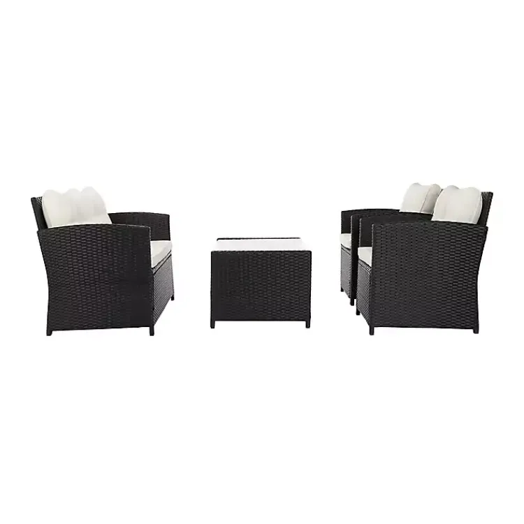 Kirklands Home Black Wicker 4-pc. Deluxe Outdoor Living Set Outlet