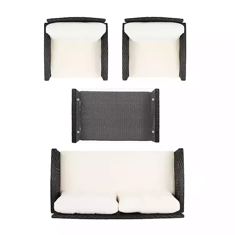 Kirklands Home Black Wicker 4-pc. Deluxe Outdoor Living Set Outlet