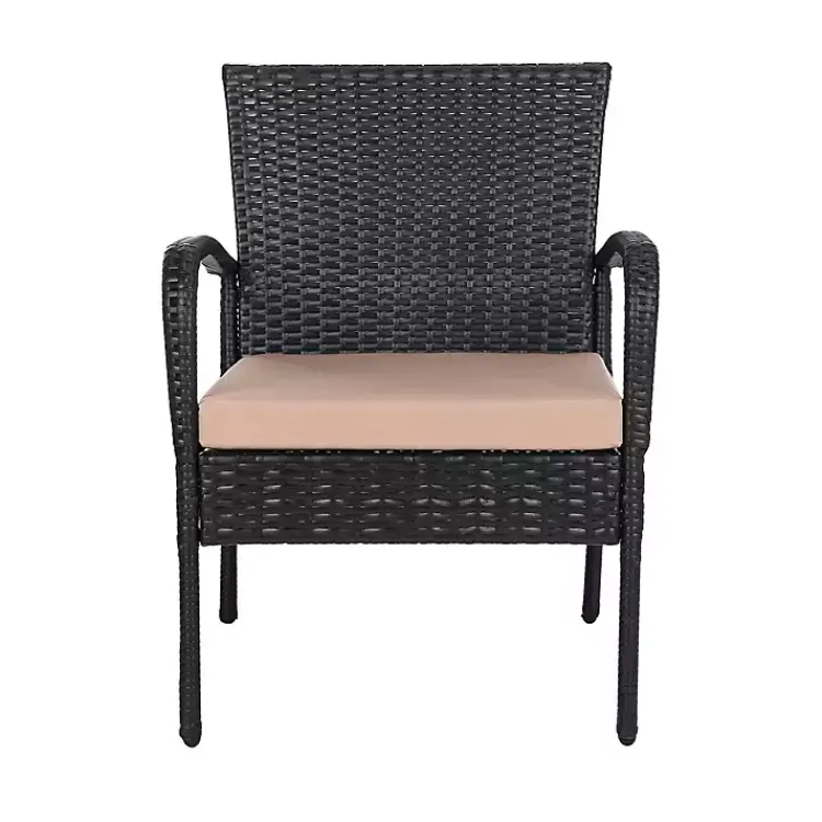 Kirklands Home Wicker 3-pc. Patio Set with Beige Cushions Black Best